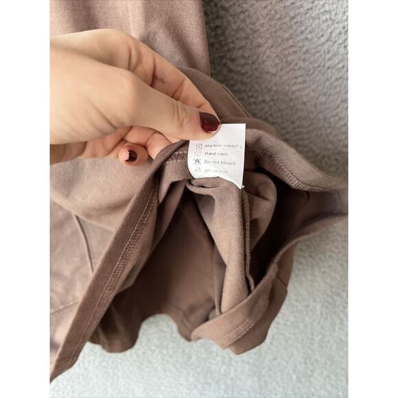 Brown Sleeveless Mini Dress with built in bodysuit with shorts - Picture 6 of 15